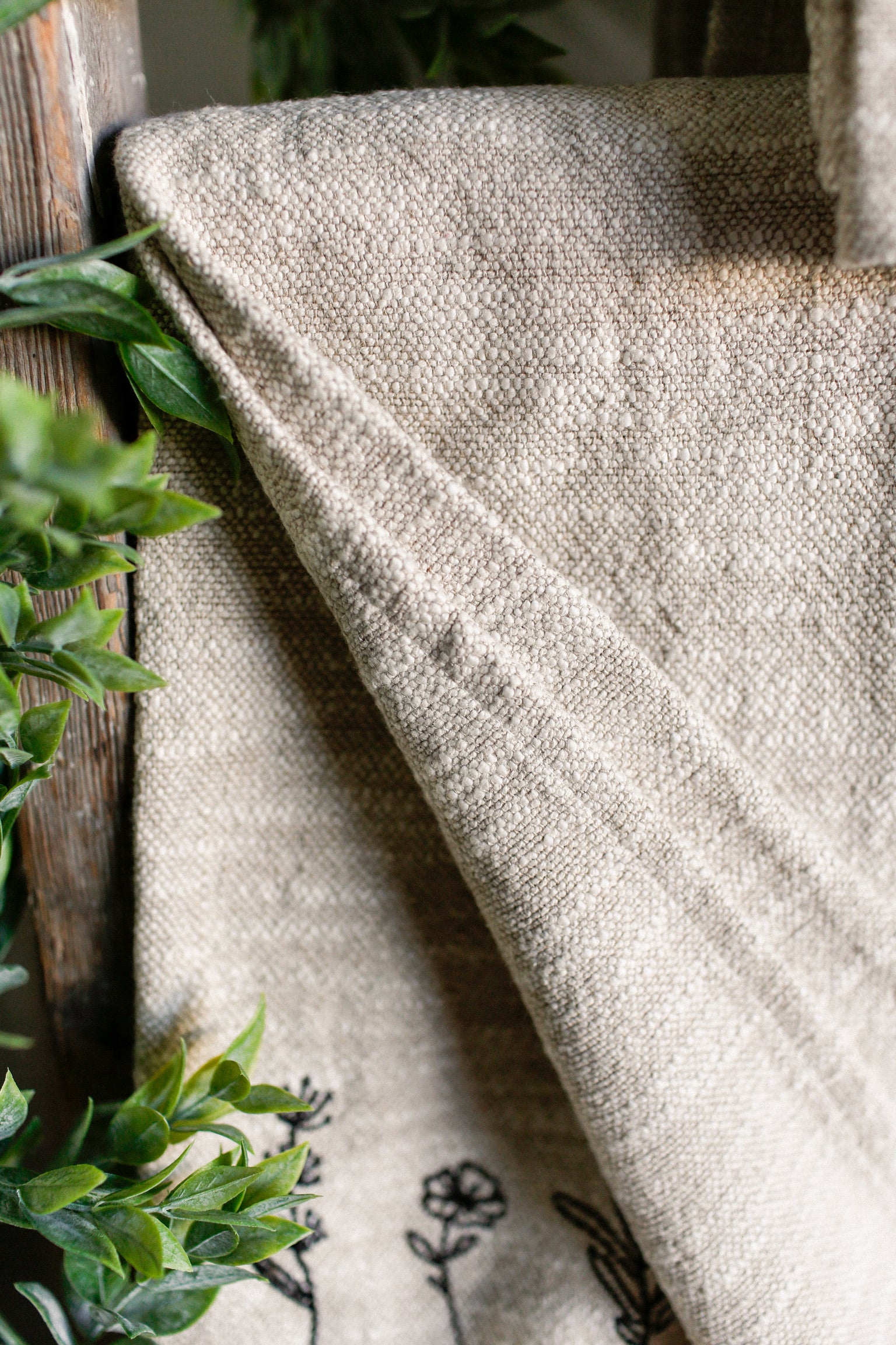 Linen Embroidered Towel (3 Styles)