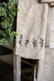 Linen Embroidered Towel (3 Styles)