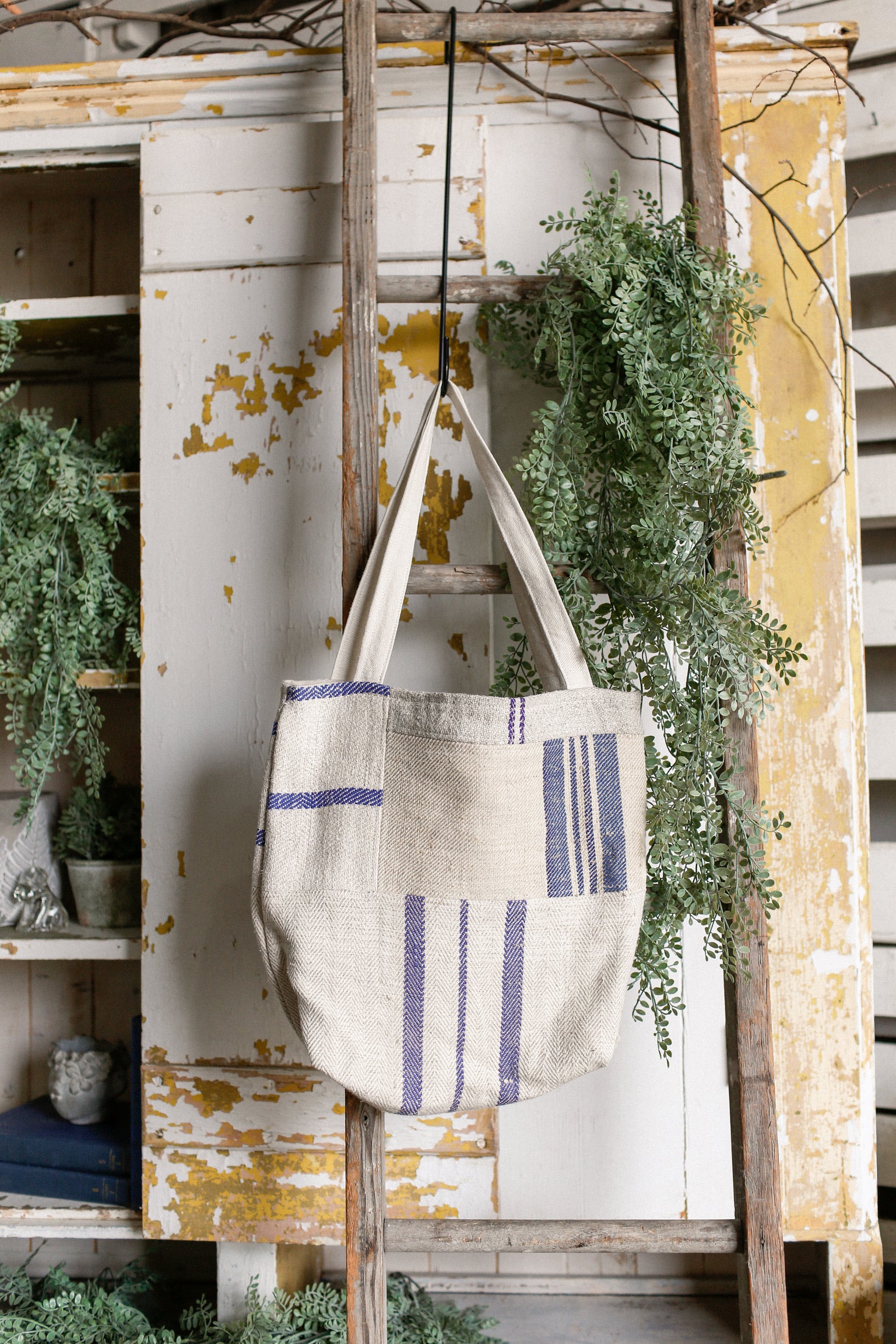Vintage Grain Sack Tote Bag