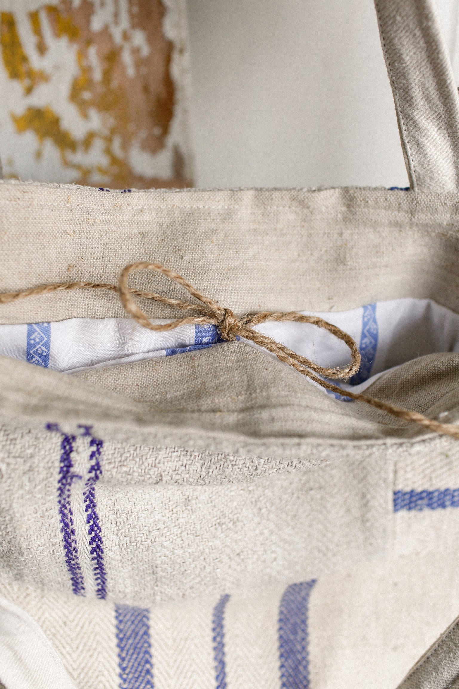 Vintage Grain Sack Tote Bag