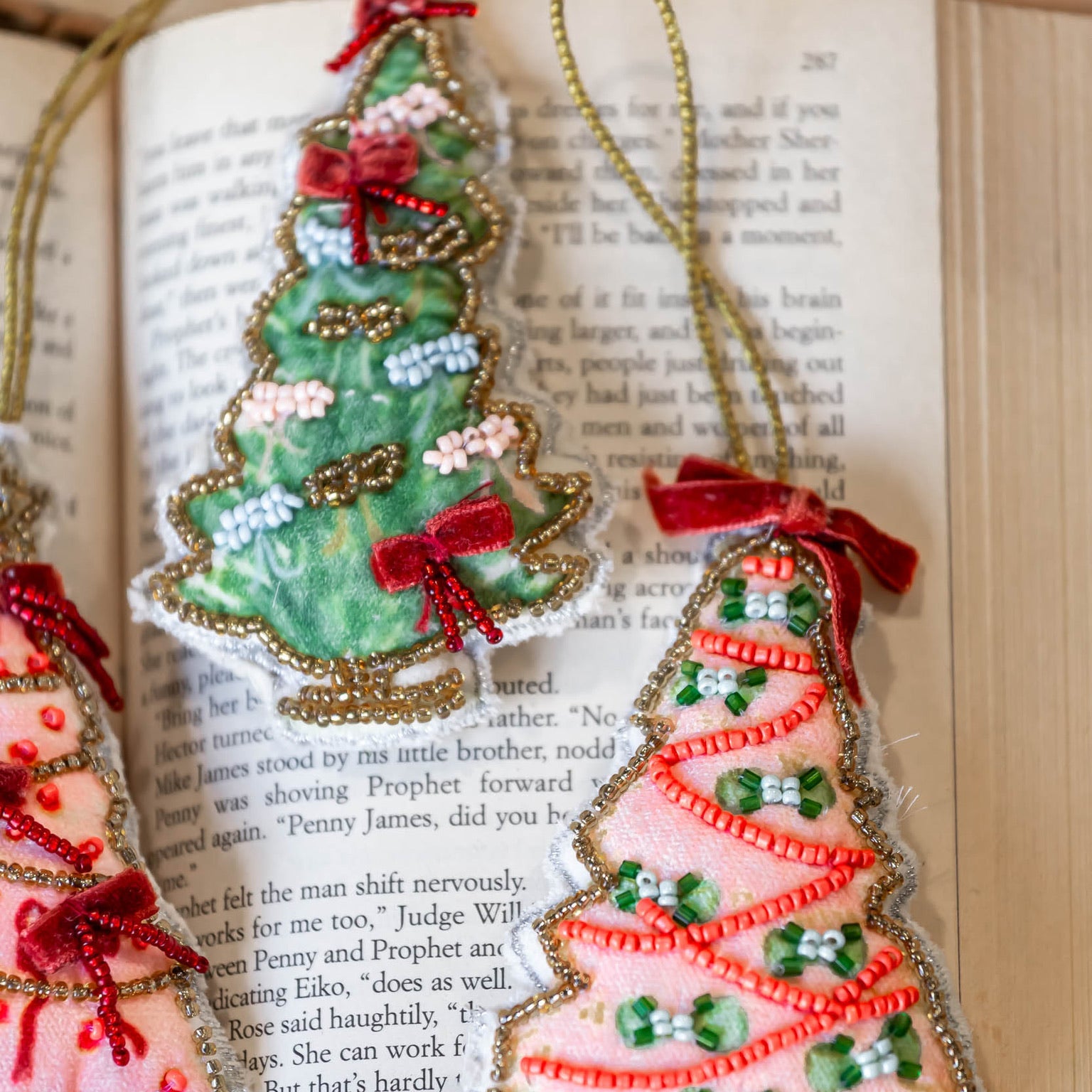 Hand-Made Beaded Christmas Tree Ornament Creative Co-Op