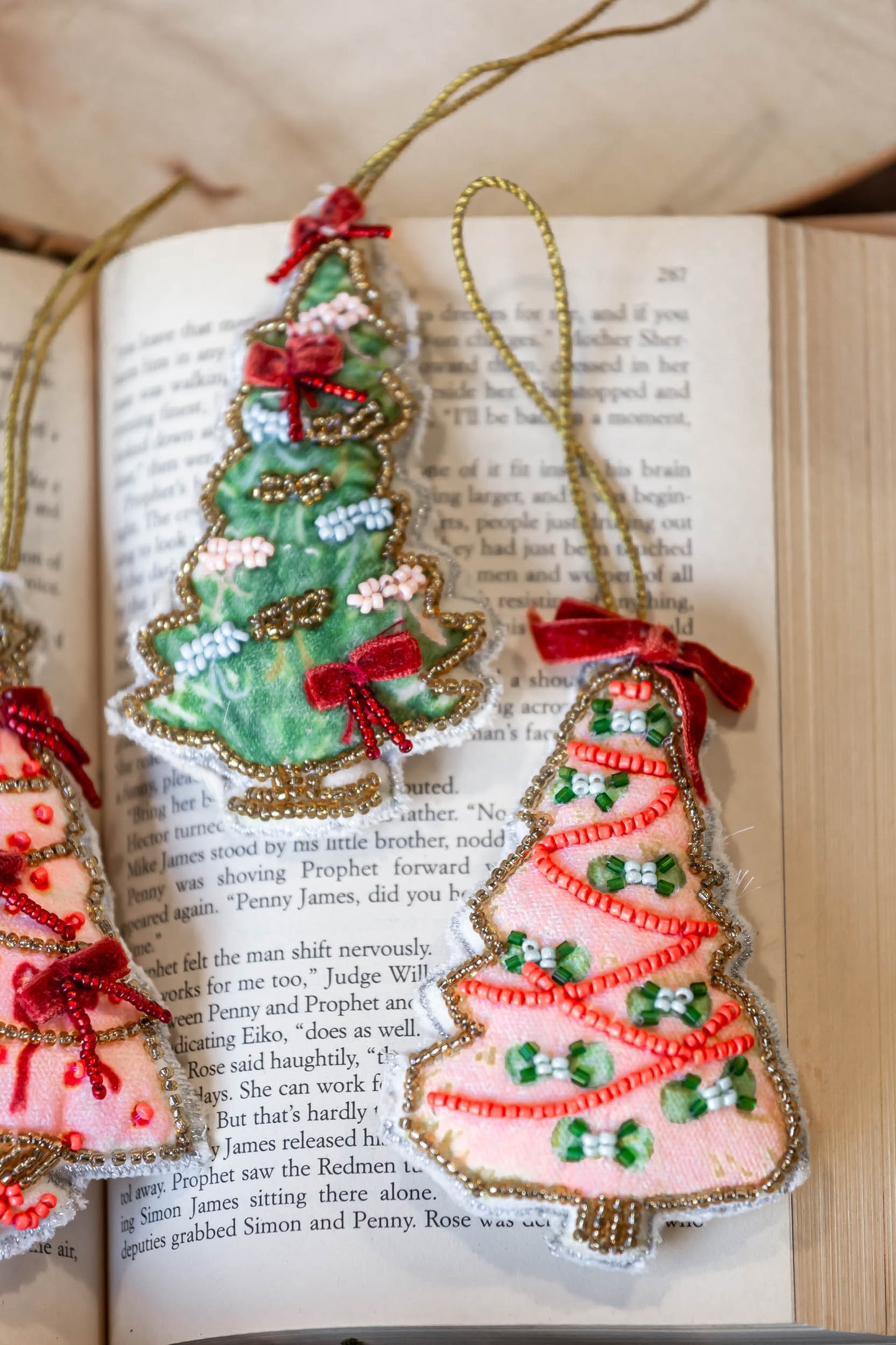 Hand-Made Beaded Christmas Tree Ornament Creative Co-Op