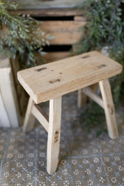 Vintage Mini Teak Wood Stool The Little Burlap Barn®