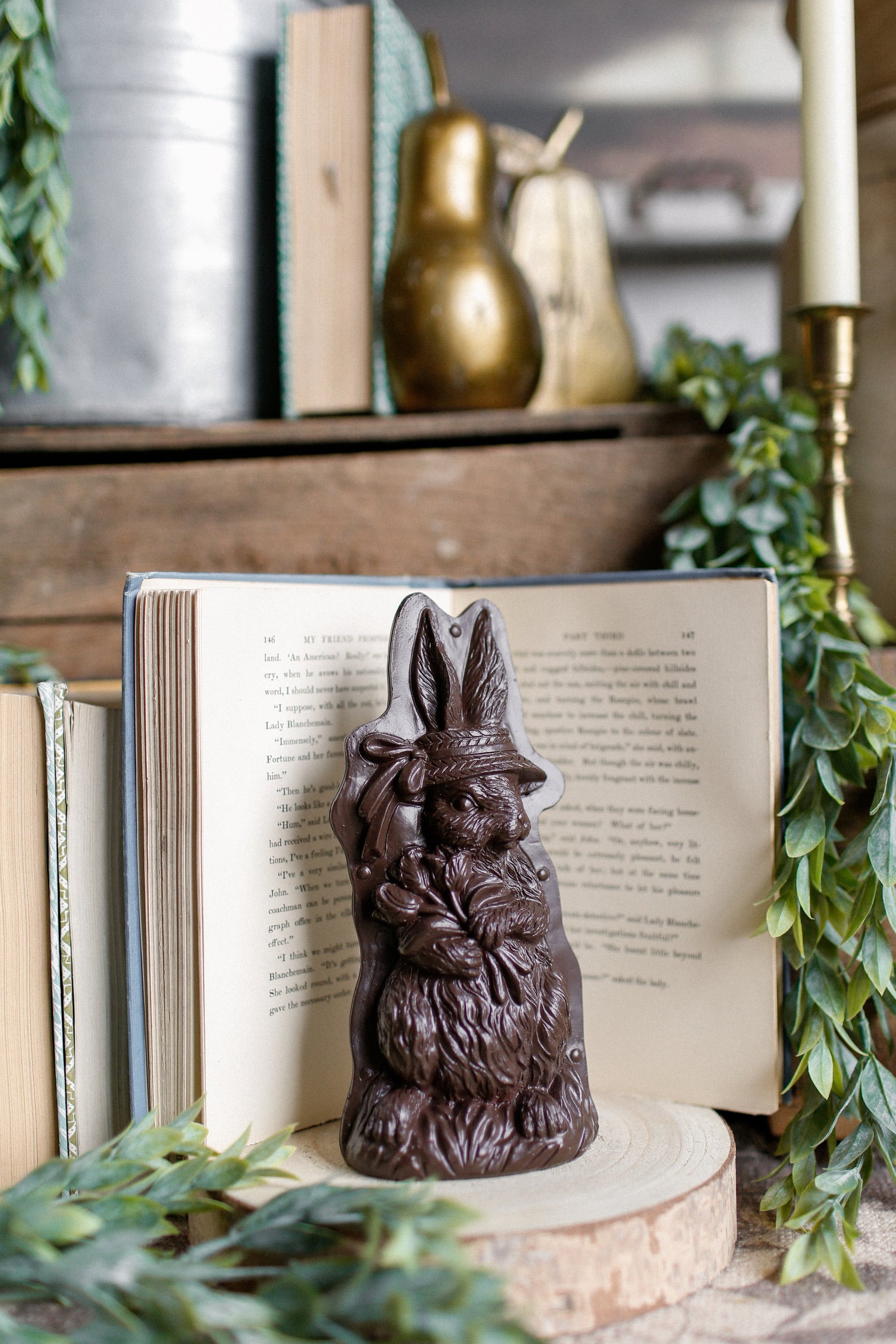Chocolate Easter Bunny With Hat The Little Burlap Barn®