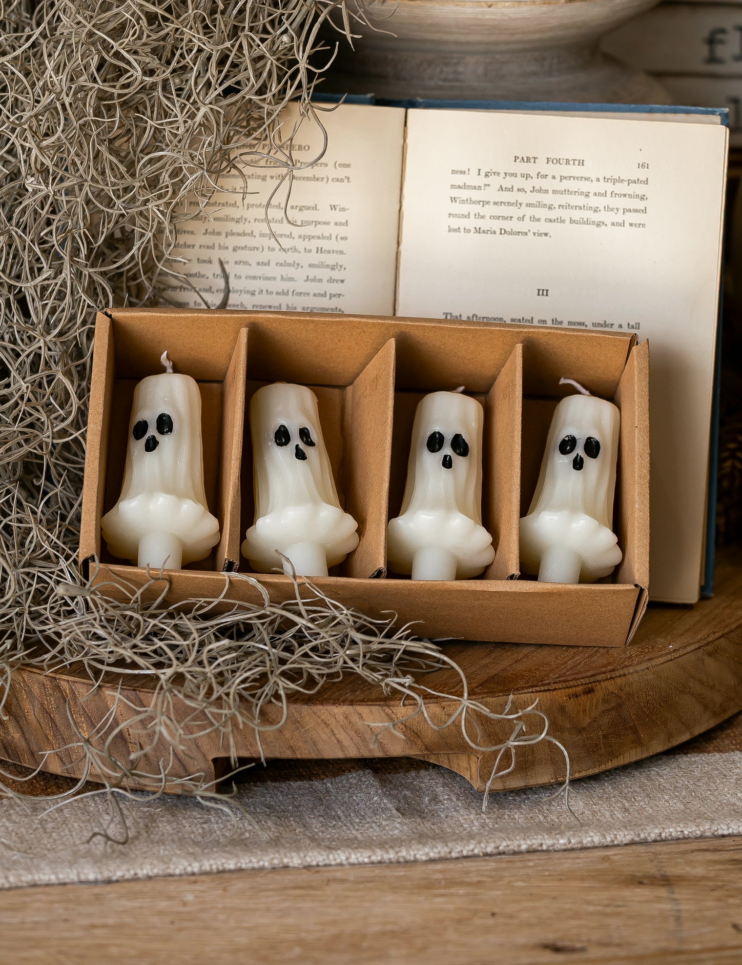 Unscented Ghost Taper Candles Creative Co-Op