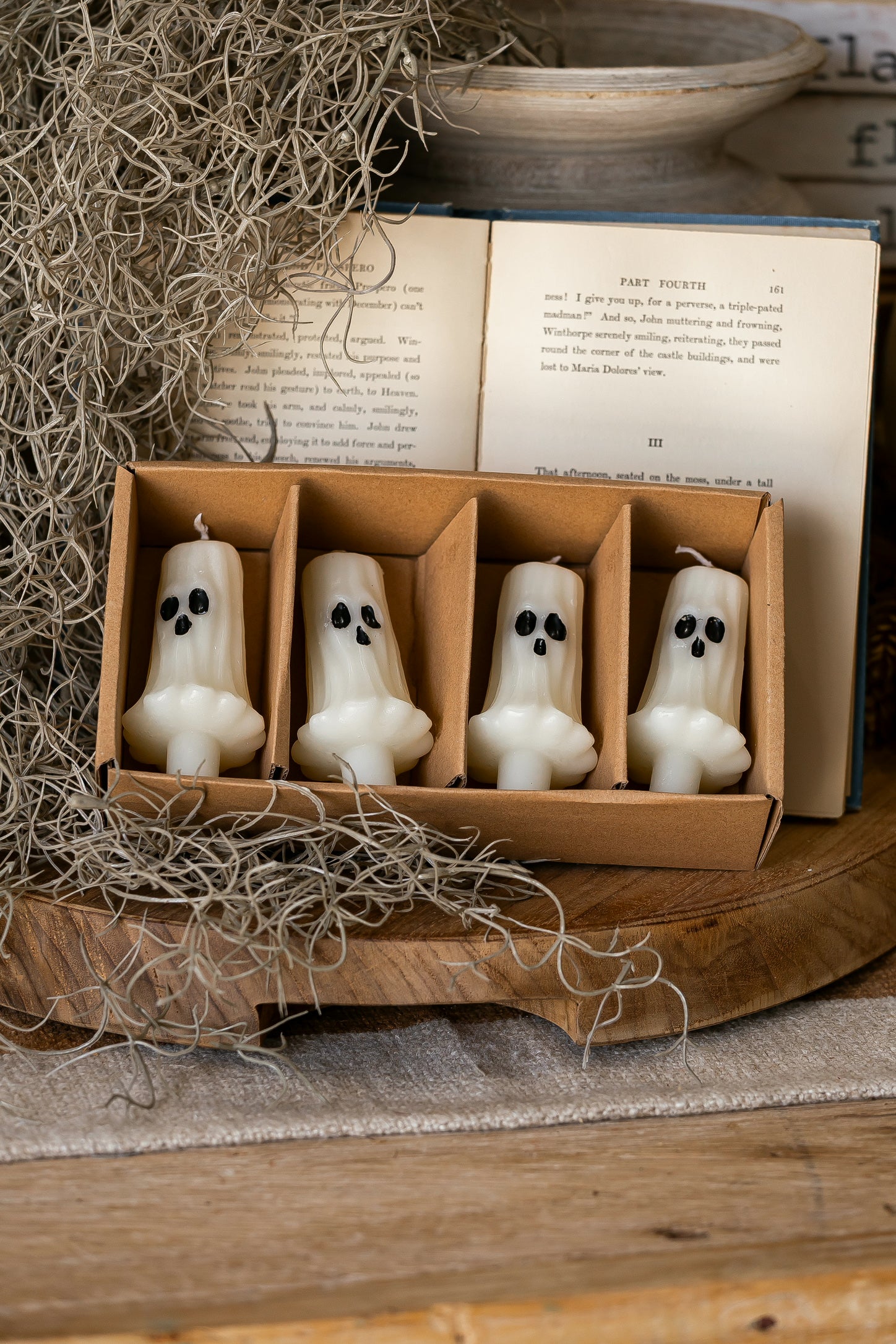 Unscented Ghost Taper Candles Creative Co-Op