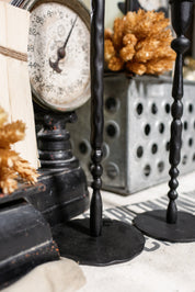 Hand-Forged Black Iron Candlestick