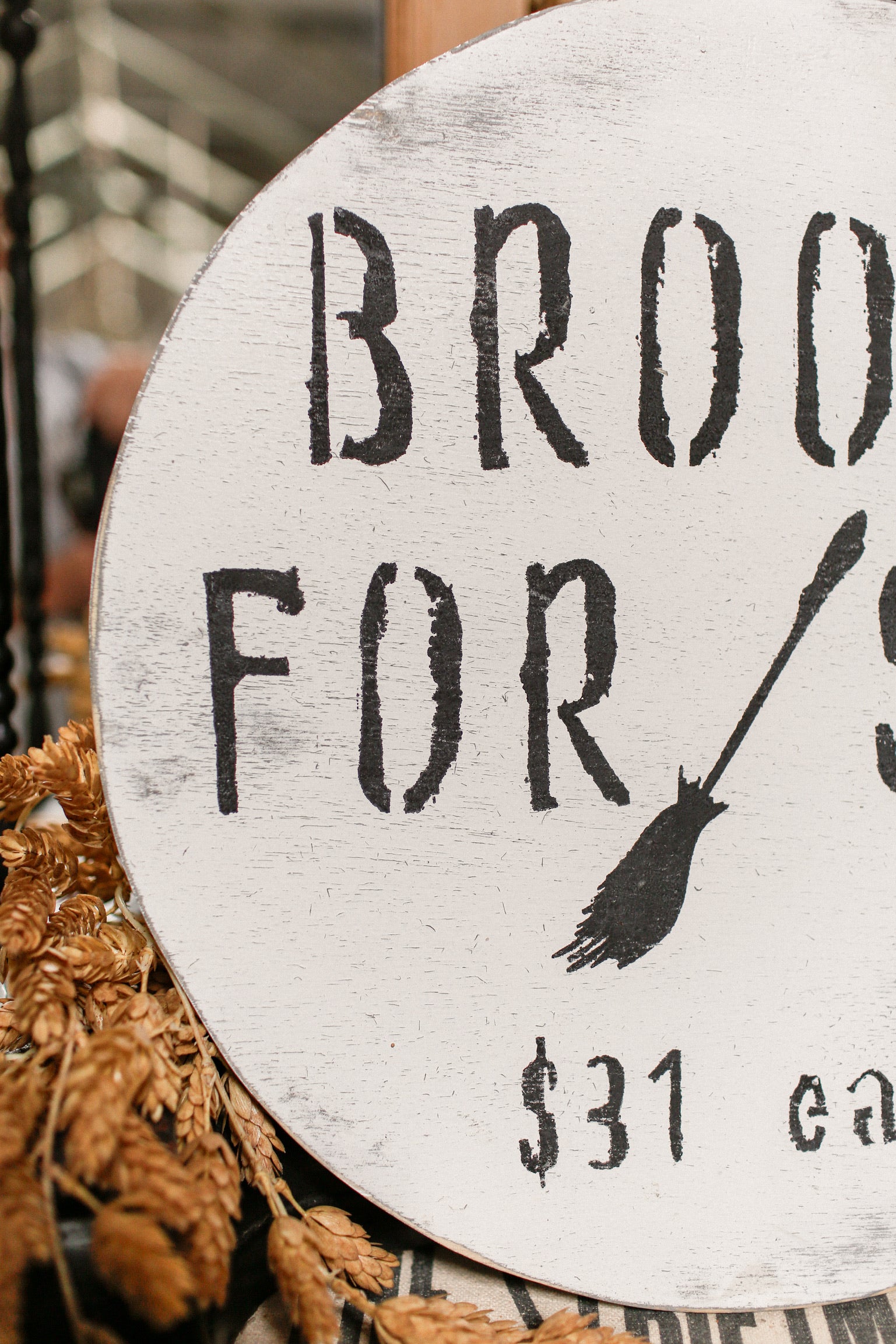 Handmade Brooms For Sale Sign