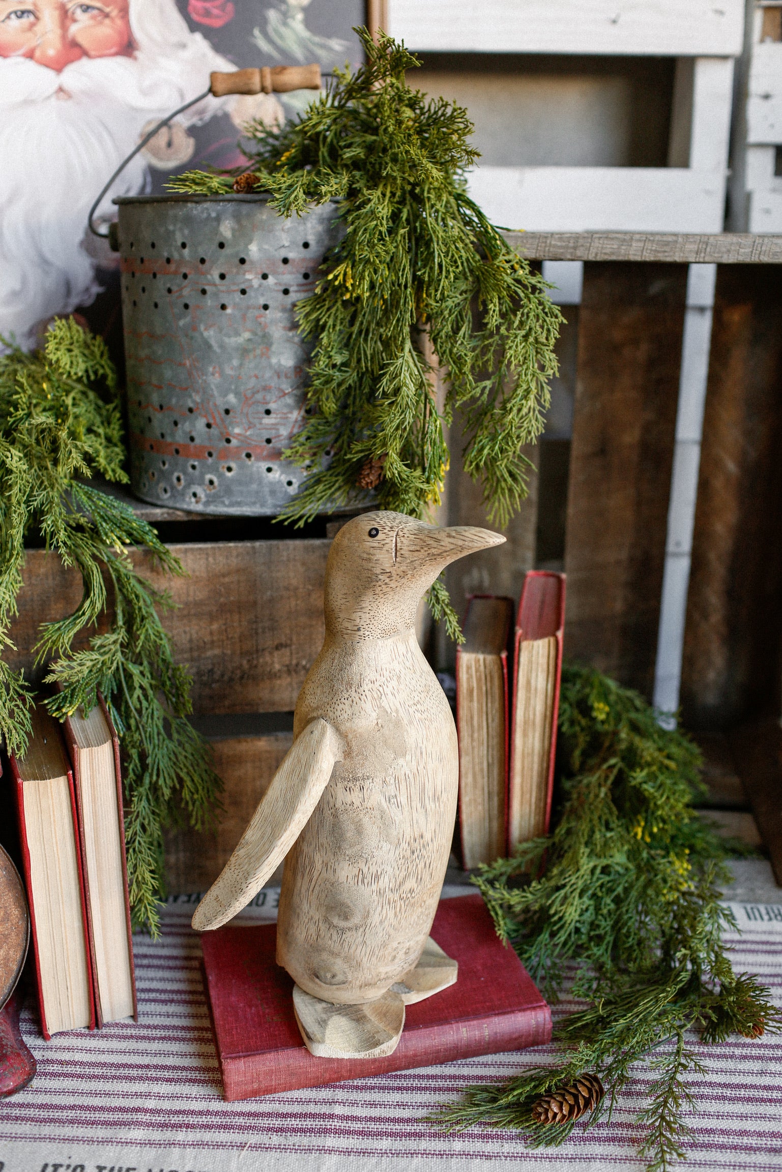 Hand Carved Wood Penguin