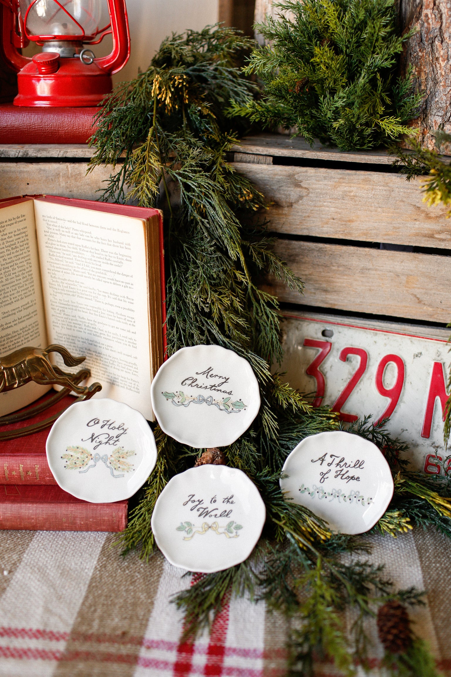 Stoneware Holiday Saying Plate
