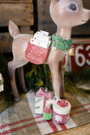 Retro Present Delivery Glitter Deer