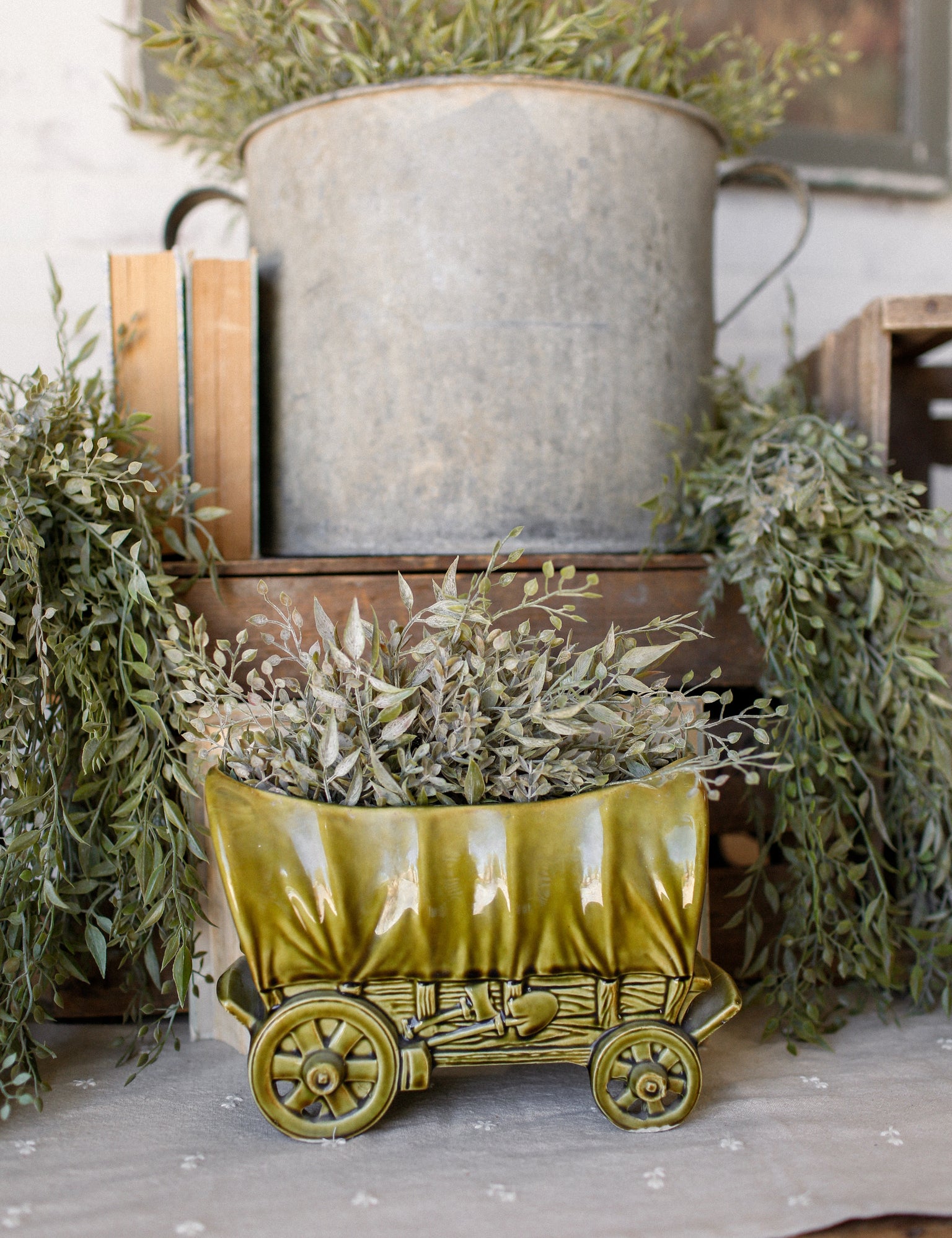 Vintage Shawnee Covered Wagon Planter The Little Burlap Barn®