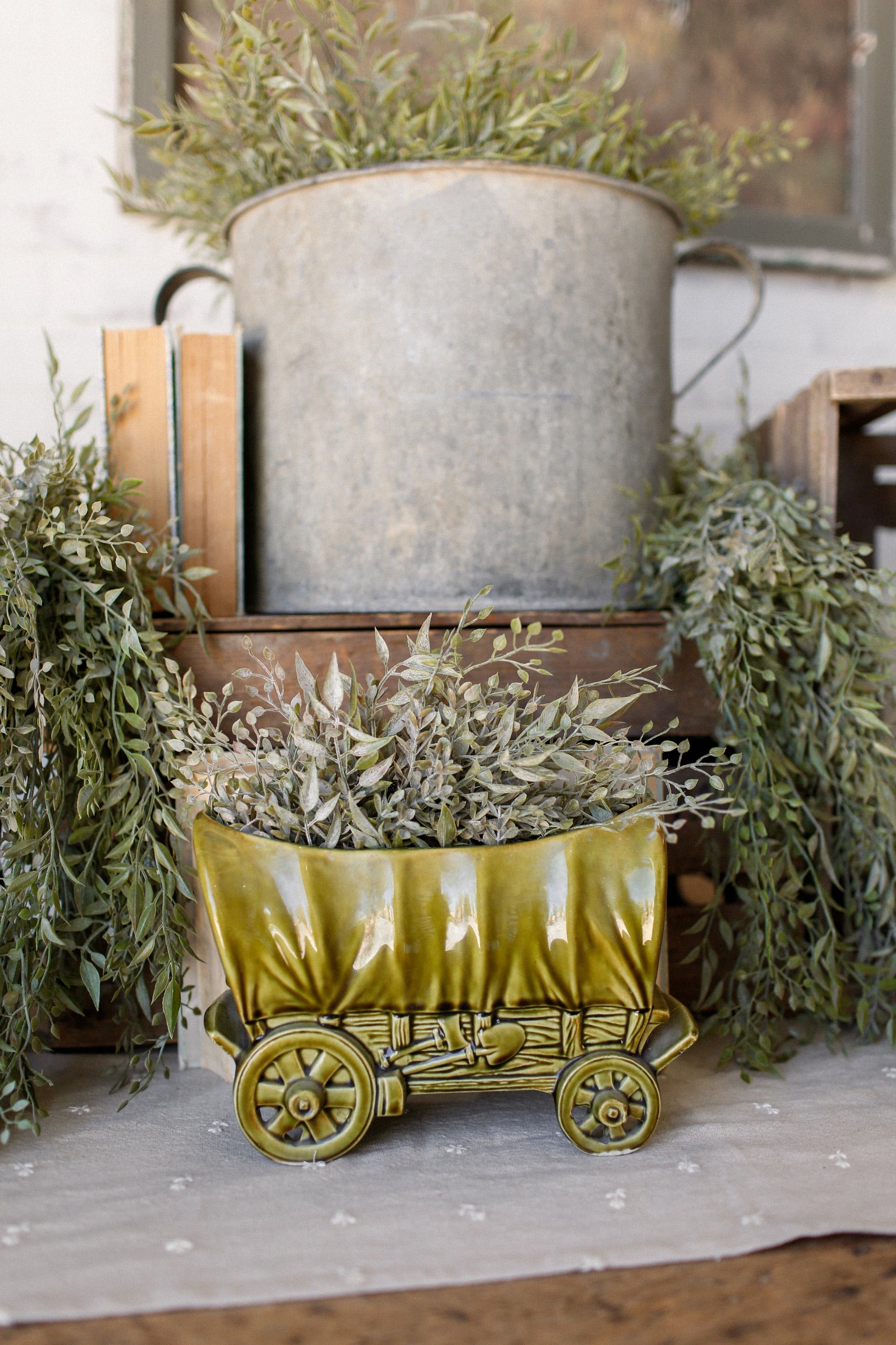Vintage Shawnee Covered Wagon Planter The Little Burlap Barn®