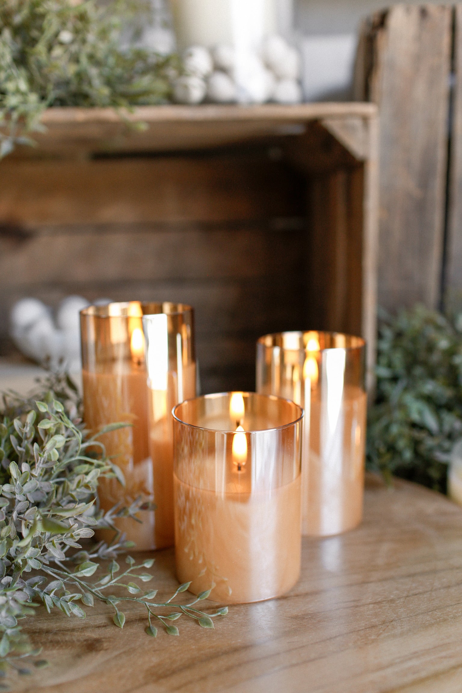 Champagne Flameless Candle Trio The Little Burlap Barn®