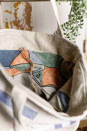 Vintage Grain Sack Tote Bag