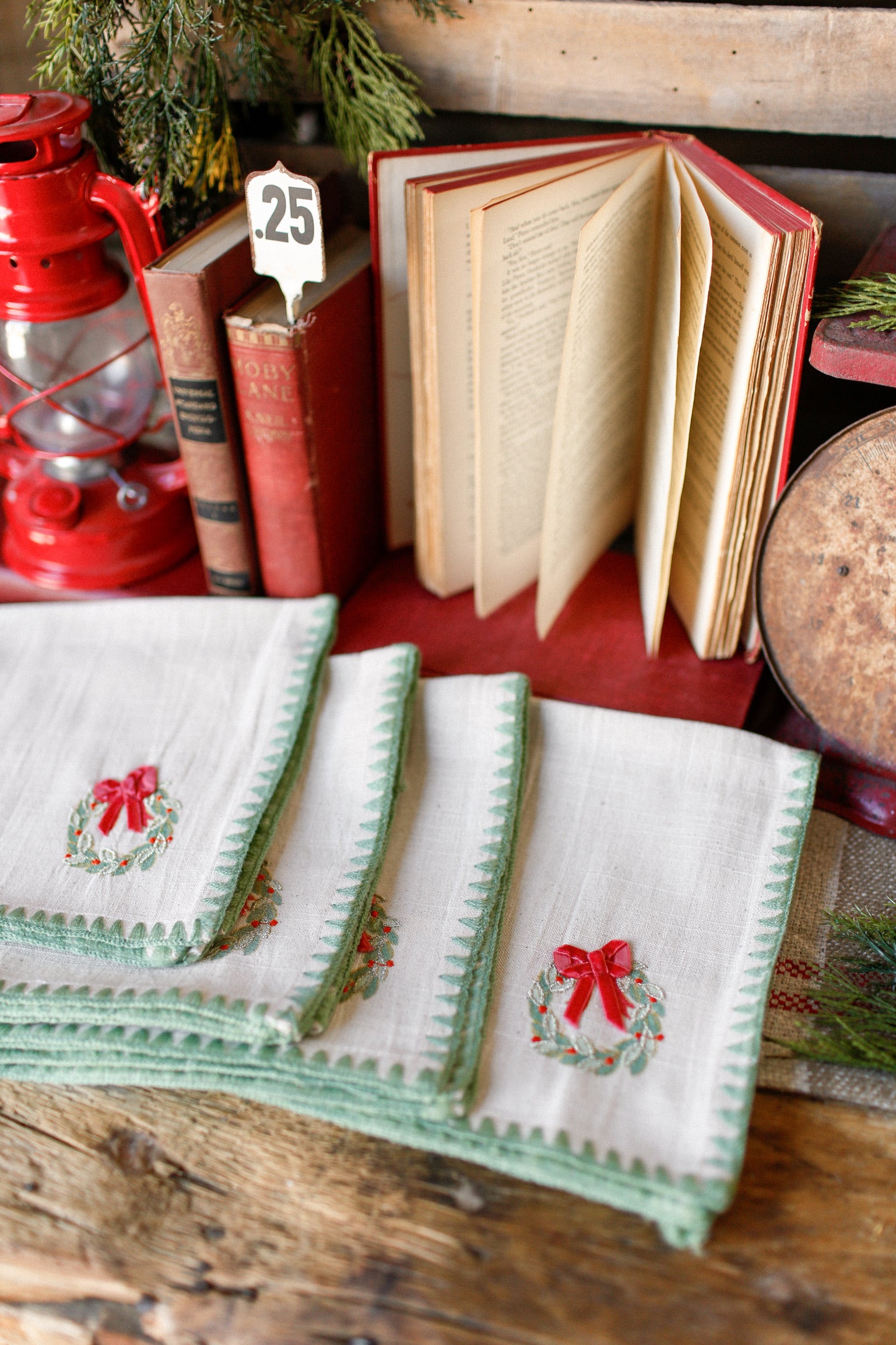 Embroidered Wreath Napkins