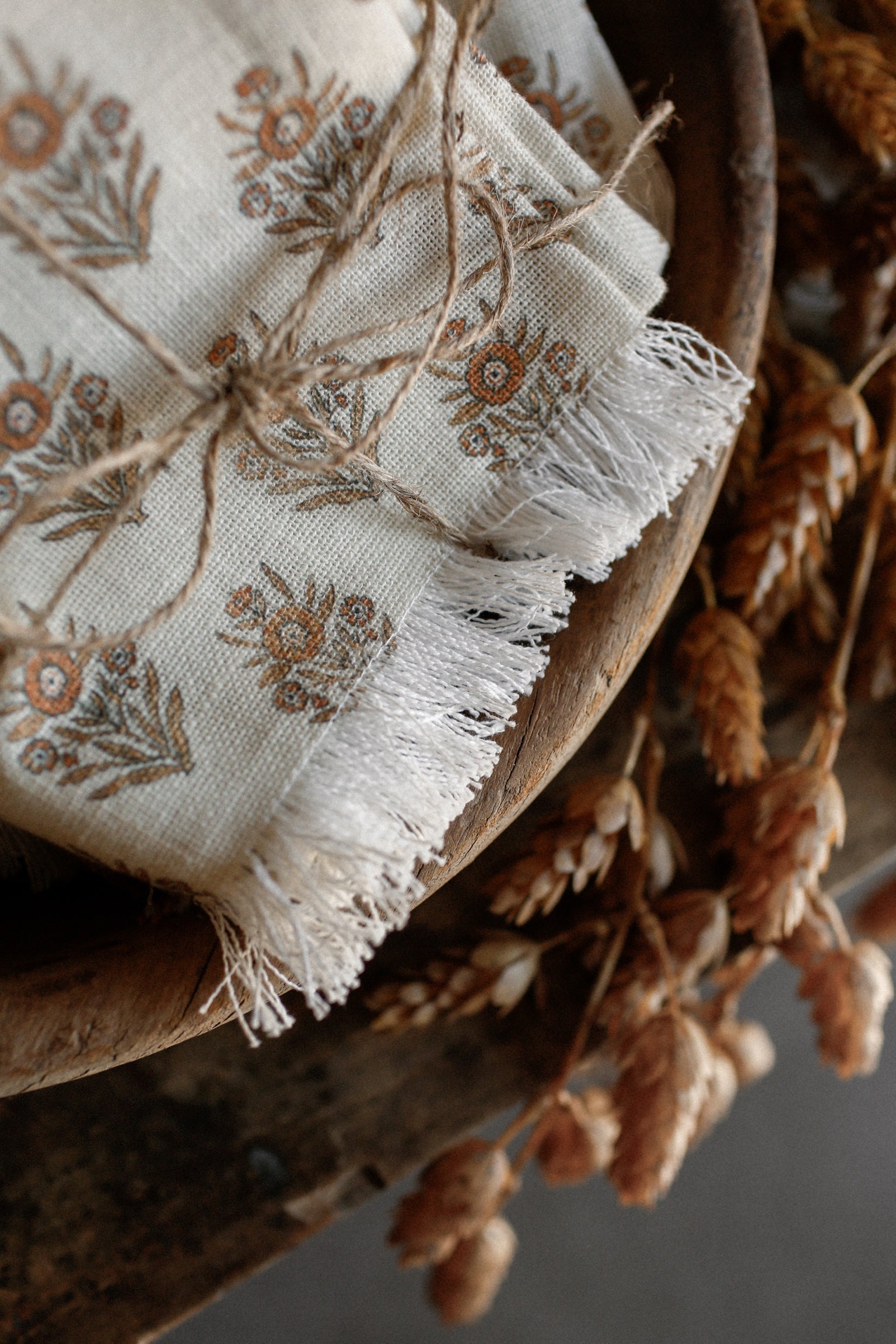 Autumn Block Print Kitchen Towels