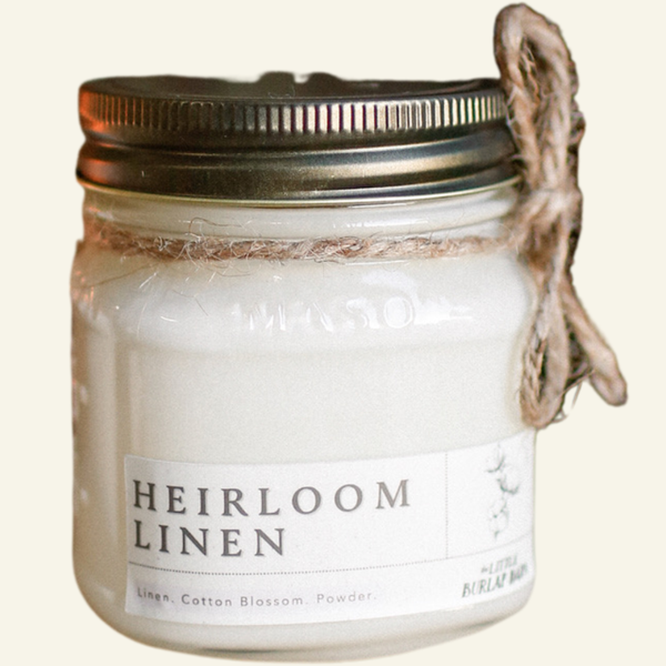 Heirloom Linen Mason Jar Candle