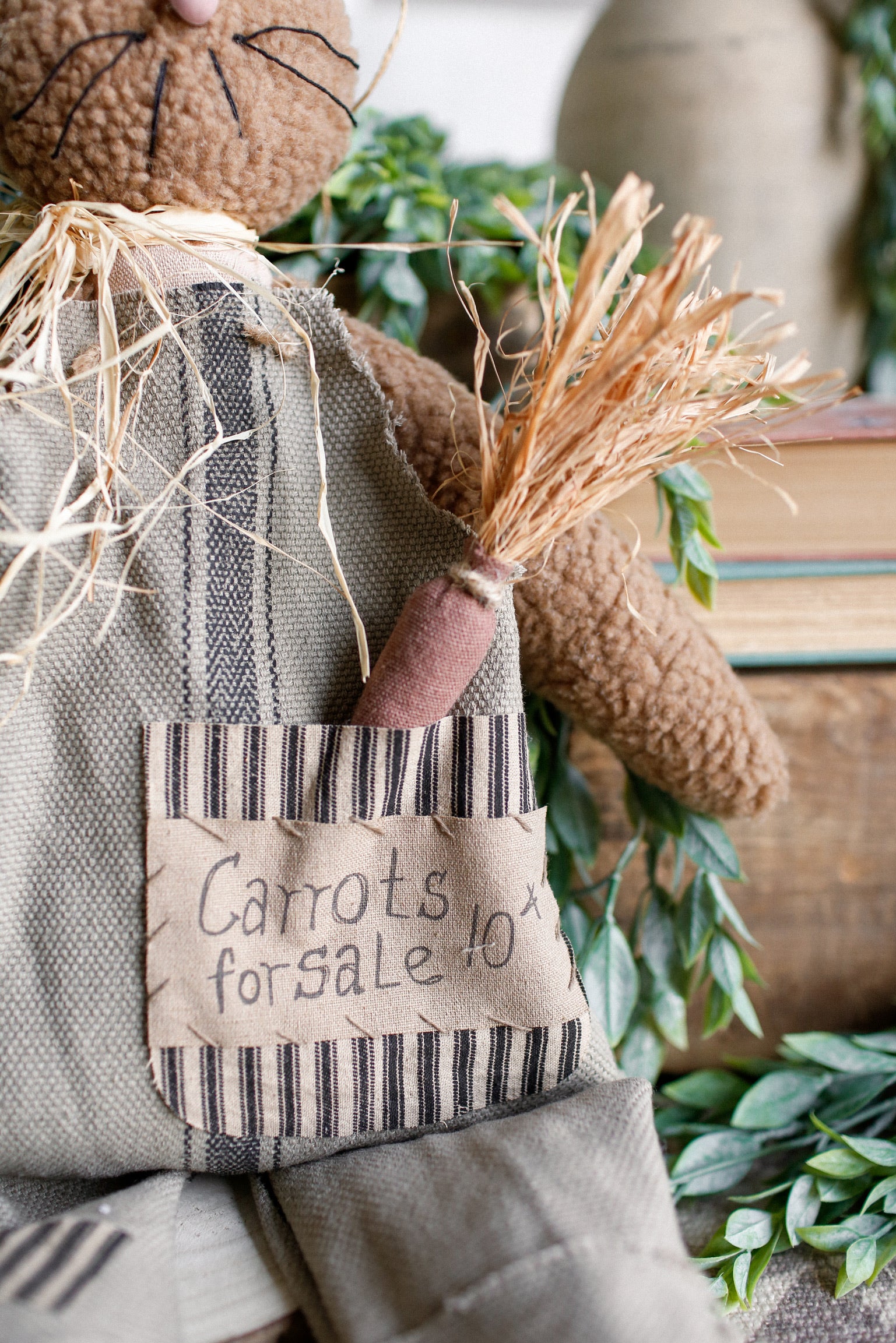 Handmade Ticking Stripe Bunny Doll