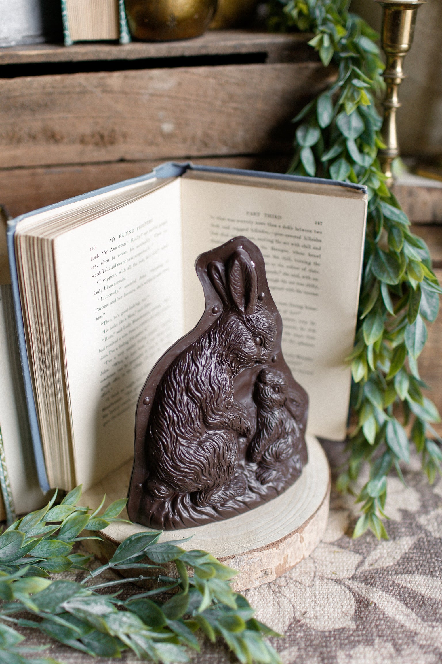 Chocolate Bunny & Baby The Little Burlap Barn®