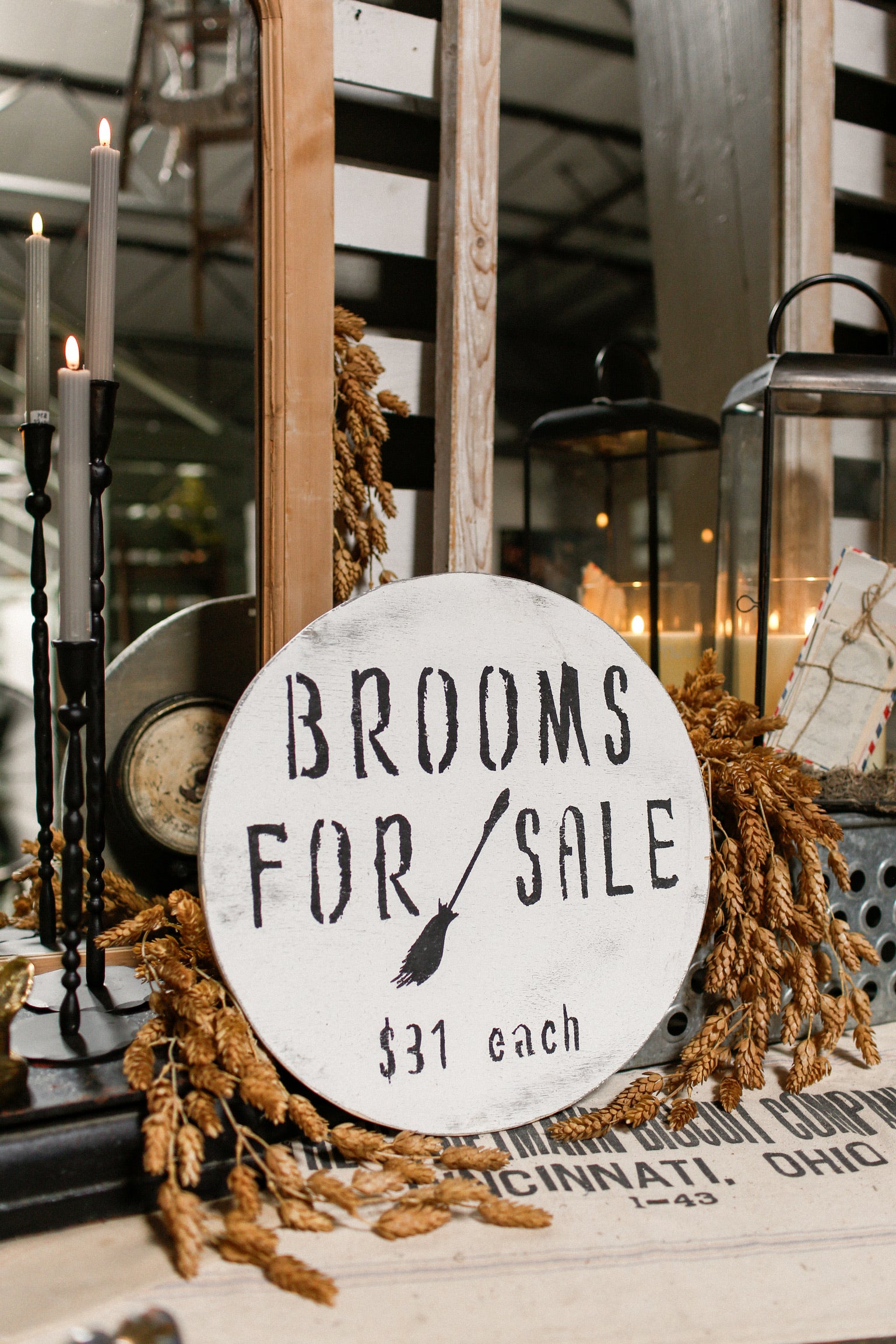 Handmade Brooms For Sale Sign