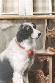 Salvaged Framed Dog Canvas