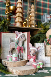 Retro Present Delivery Glitter Deer