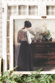 Salvaged Framed Woman Canvas