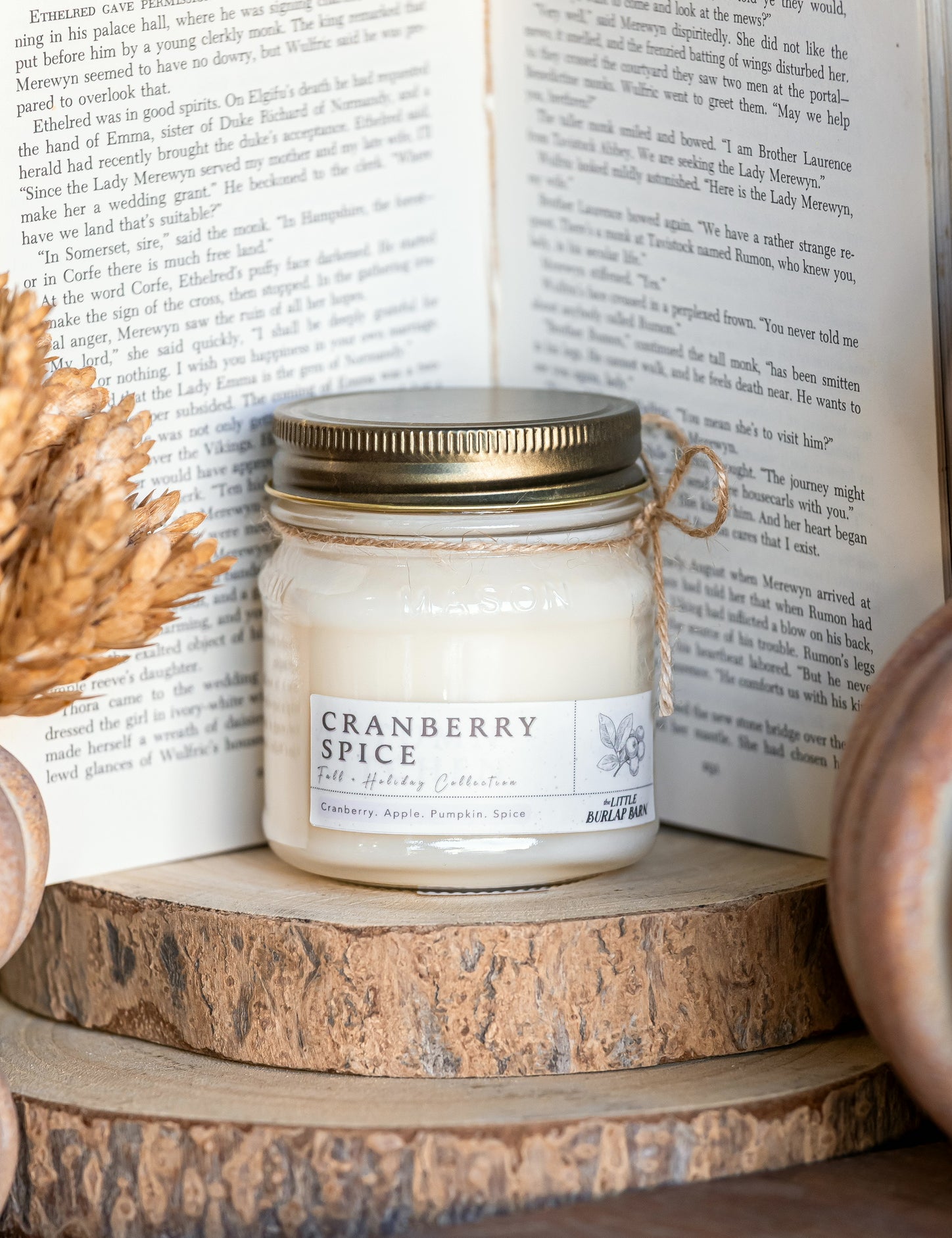 Cranberry Spice Mason Jar Candle The Little Burlap Barn