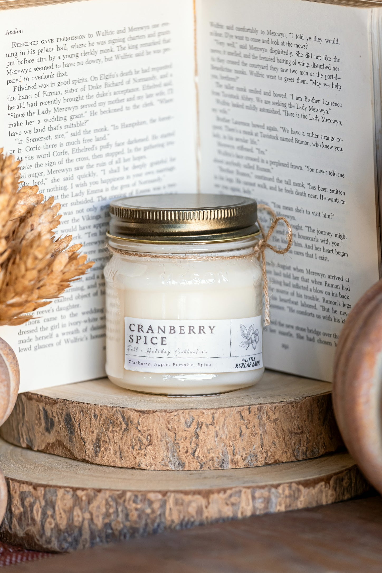 Cranberry Spice Mason Jar Candle The Little Burlap Barn