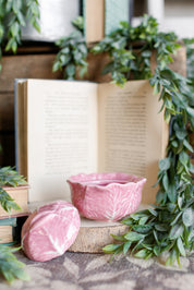 Hand-Painted Pink Cabbage Baker Dish