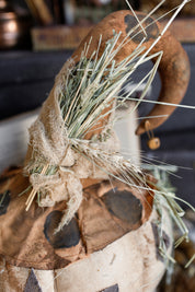 Handmade Primitive Orange Pumpkin Head