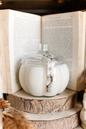 Cozy Pumpkin Glass Jar Fall Candle -Wholesale The Little Burlap Barn®