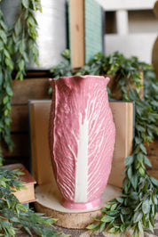 Hand-Painted Pink Cabbage Pitcher