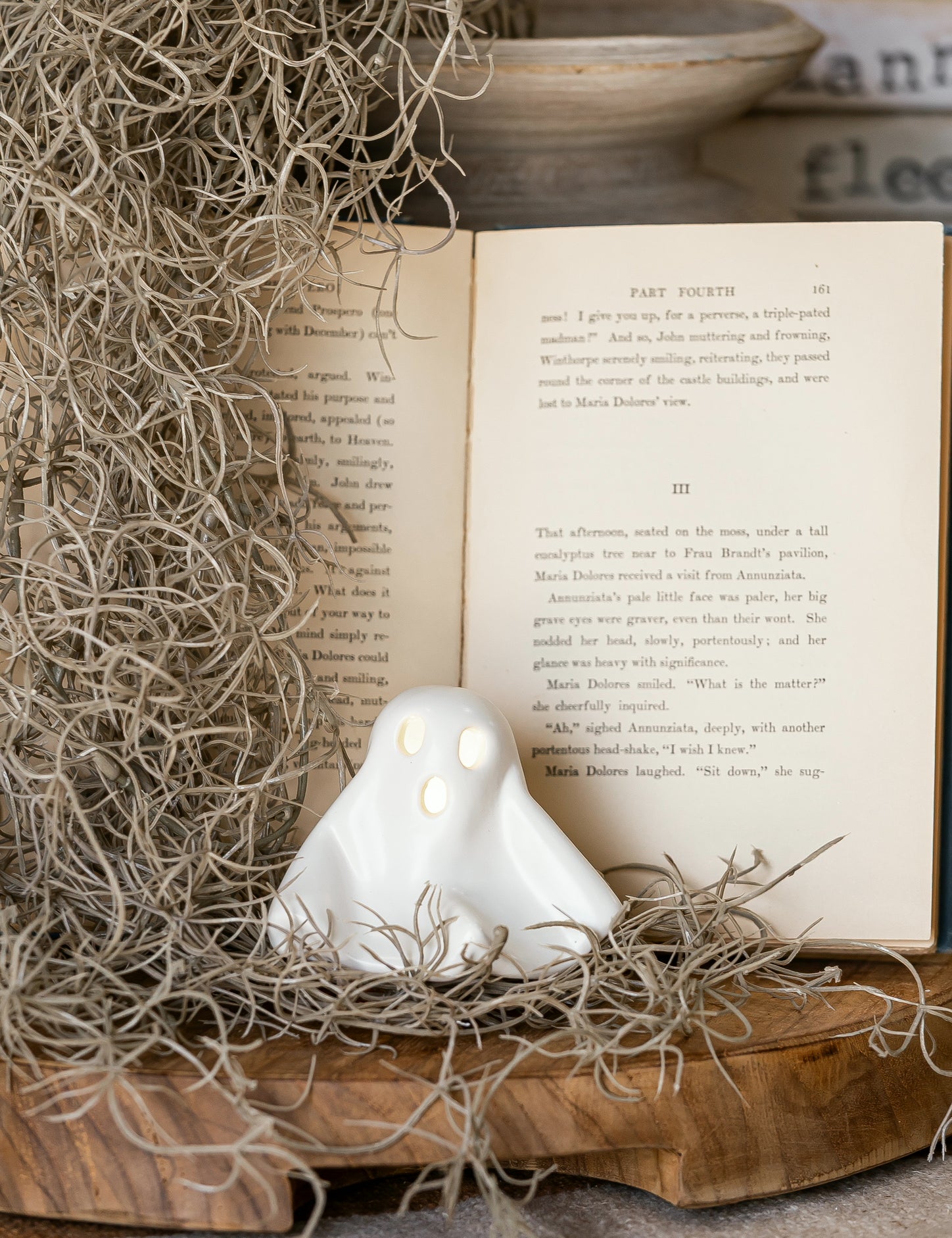 Stoneware Lighted Ghost Creative Co-Op