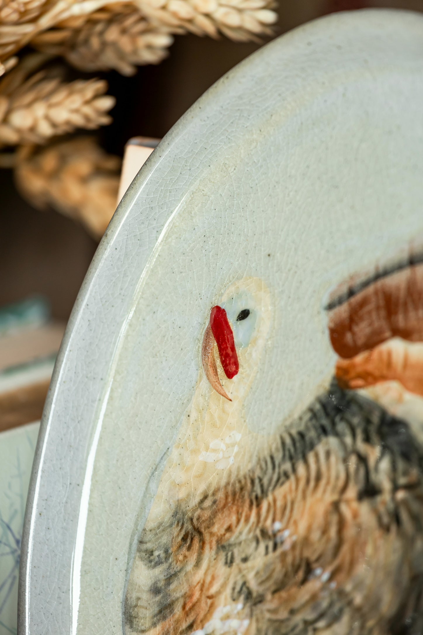 Hand Painted Stoneware Turkey Fall Platter Creative Co-Op