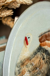 Hand Painted Stoneware Turkey Fall Platter Creative Co-Op