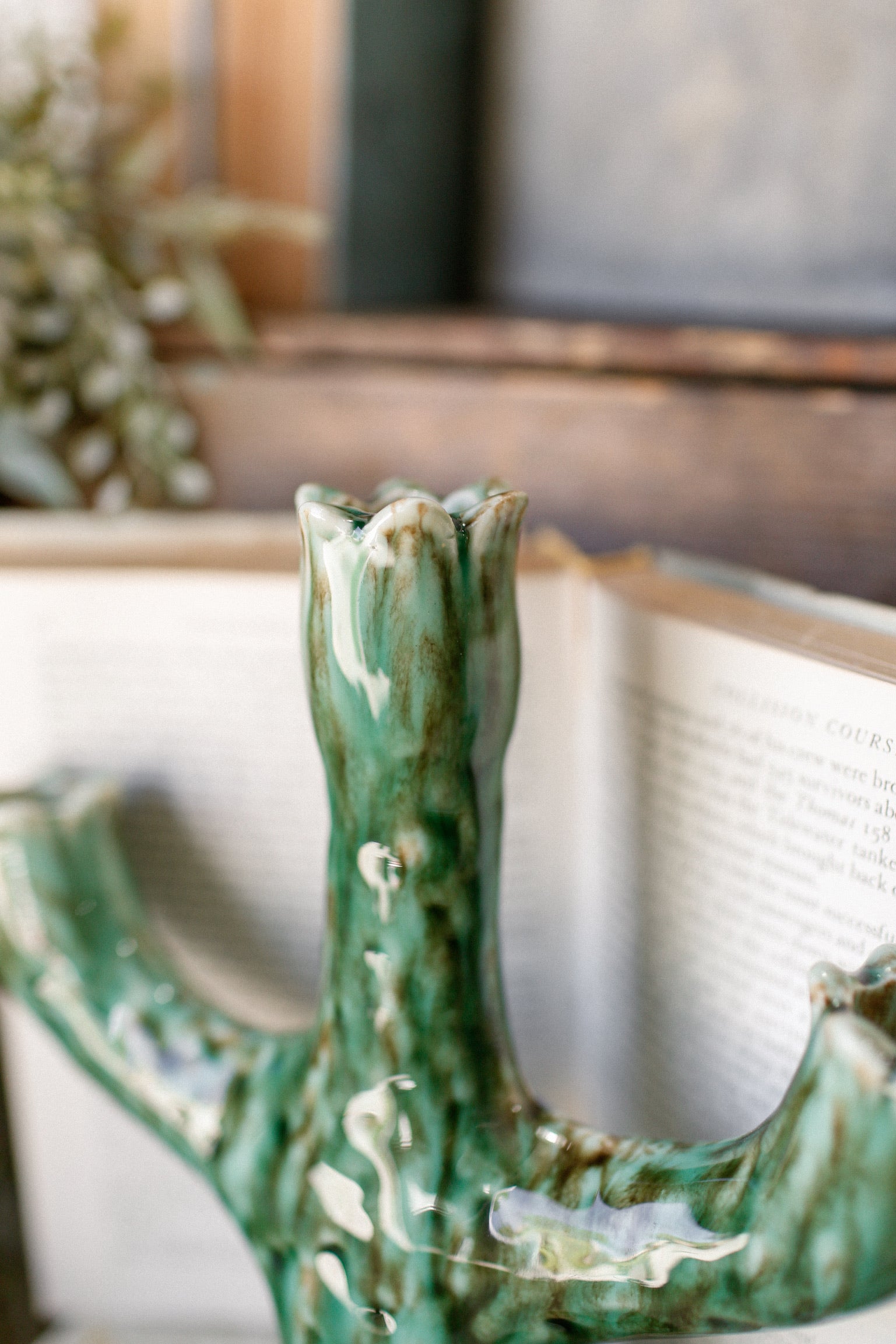 Stoneware Flower Stem Candelabra The Little Burlap Barn®