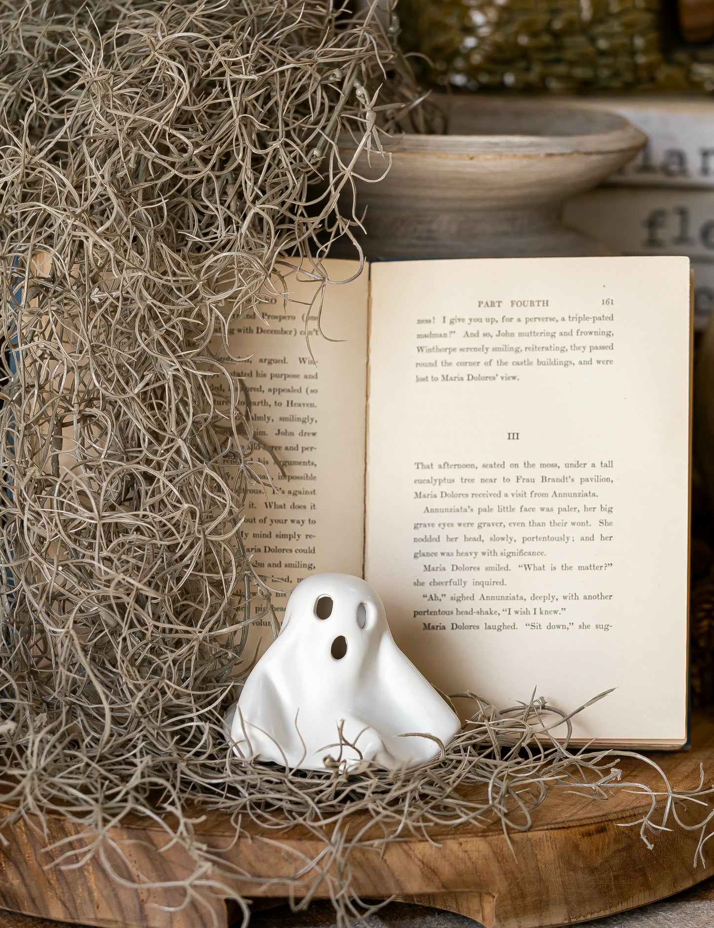 Stoneware Lighted Ghost Creative Co-Op