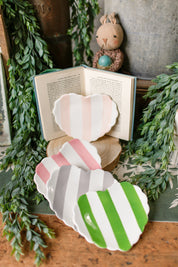 Stoneware Striped Heart Dish