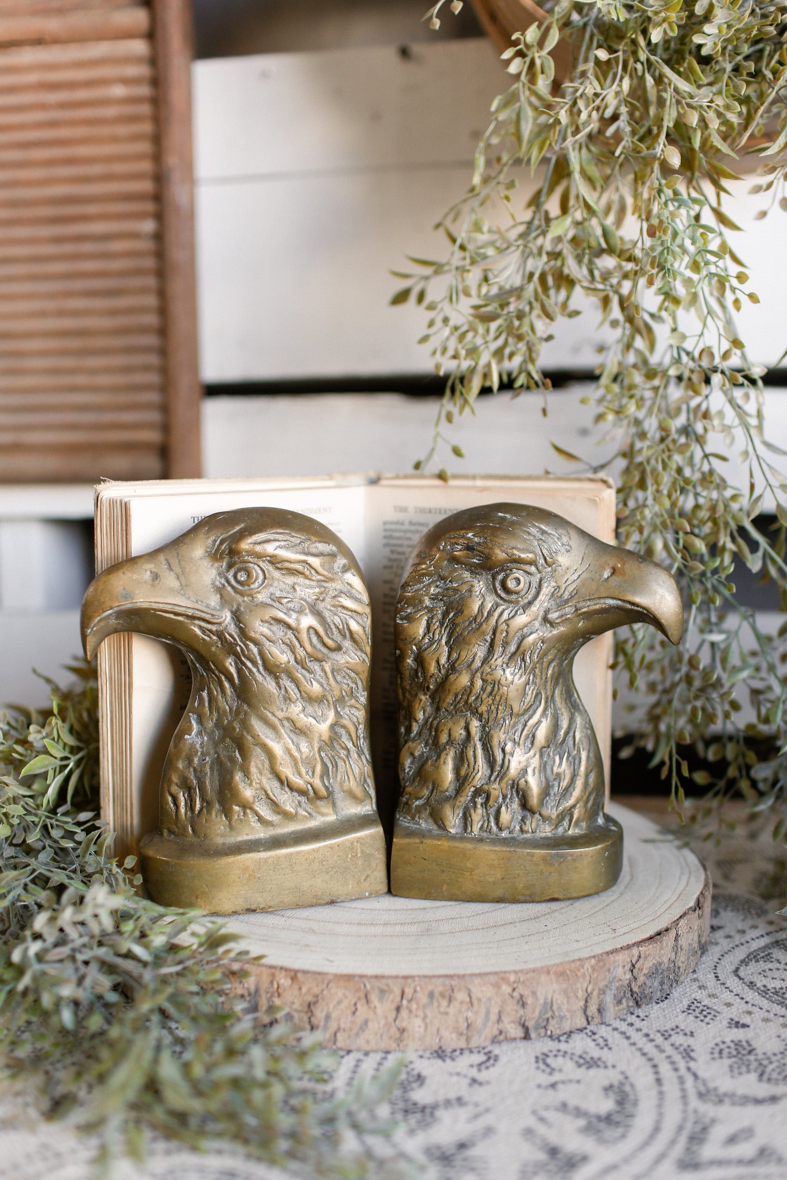 Vintage Brass Eagle Bookends
