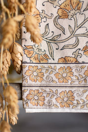Marigold Block Print Kitchen Towels