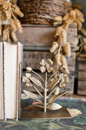 Gilded Flower Bookends