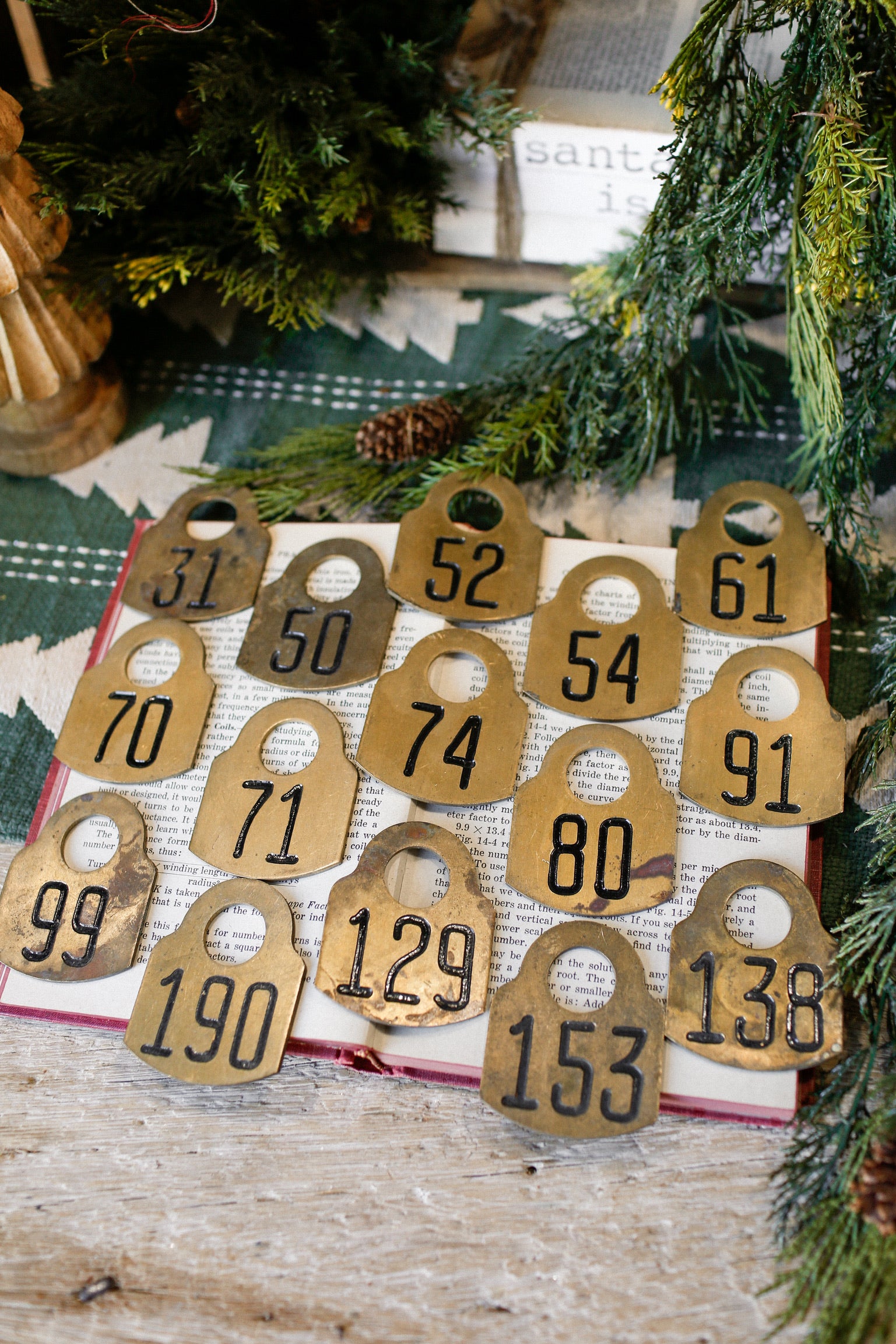 Vintage Brass Cow Tag