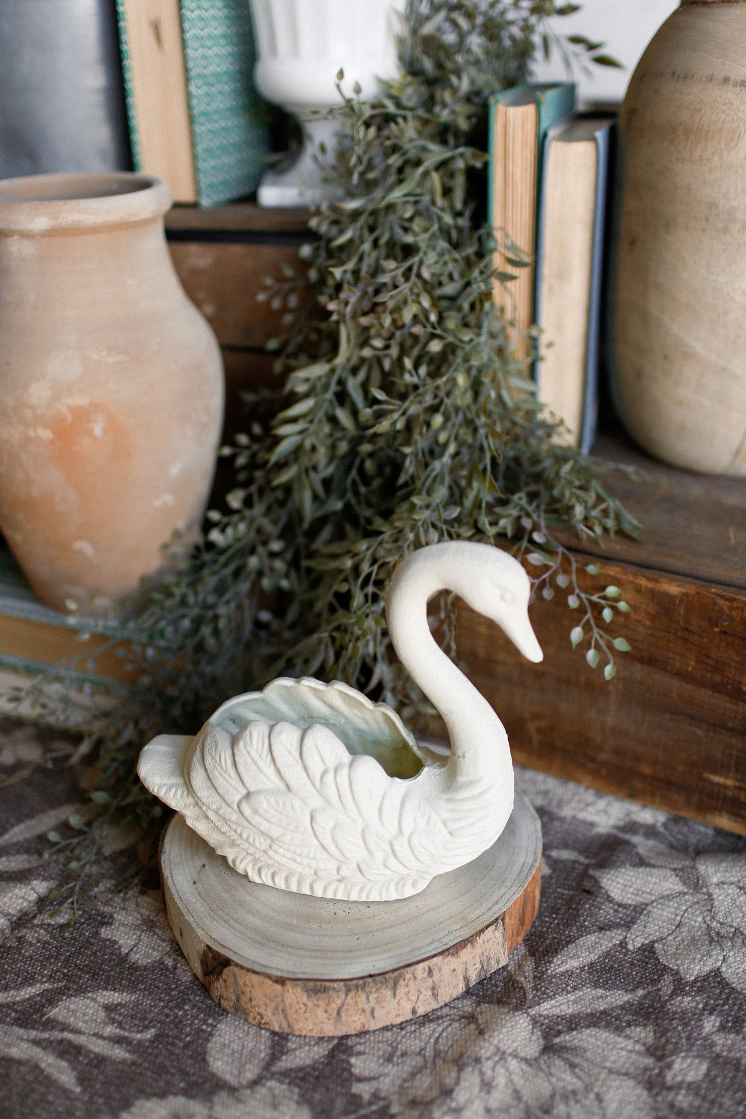 Cast Iron Swan Planter