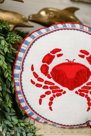 Embroidered Crab Pillow The Little Burlap Barn®