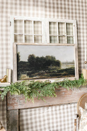 Salvaged Framed River Scene Canvas