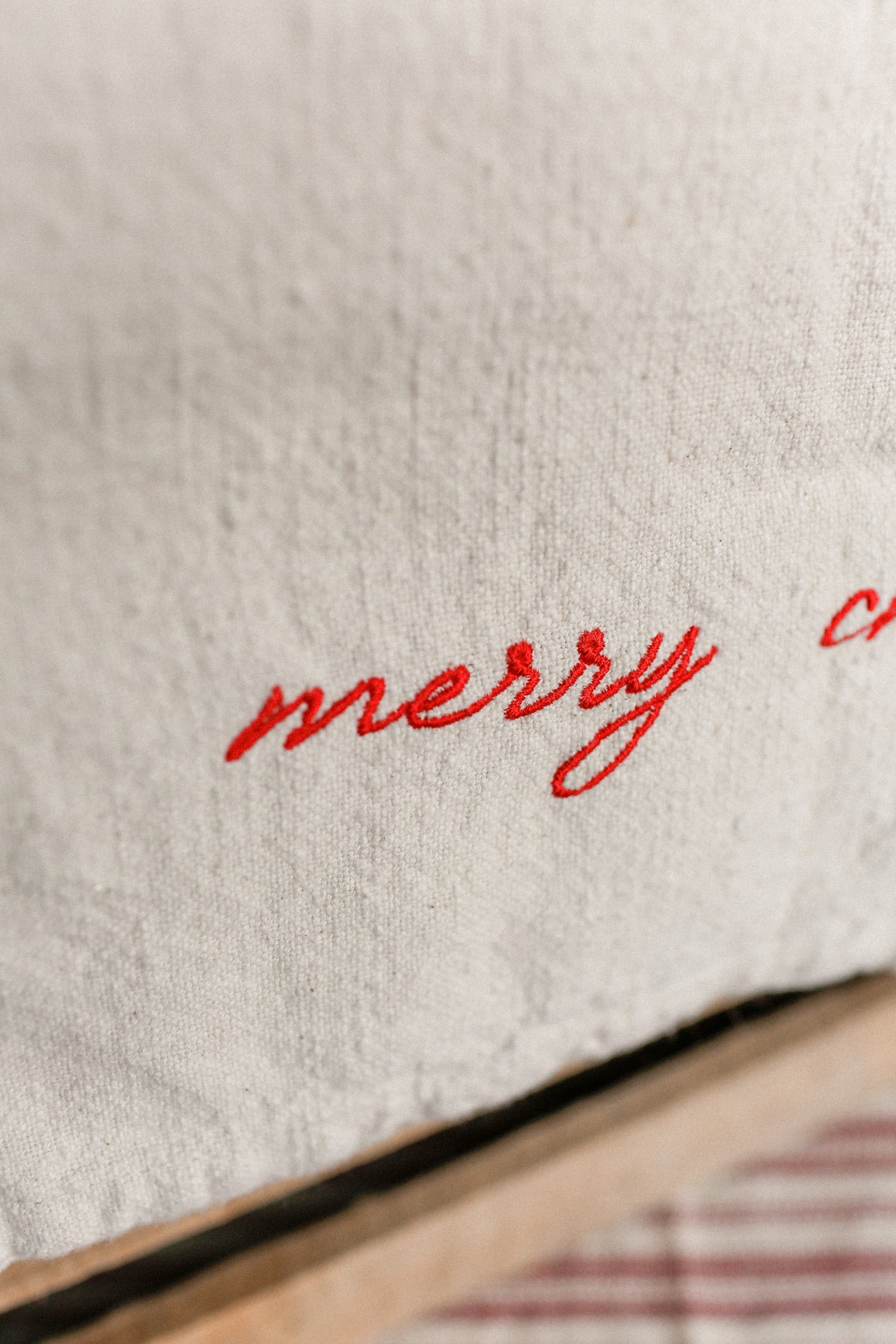 Embroidered "Merry Christmas" Runner