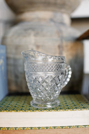 Vintage Ornate Glass Mini Pitcher