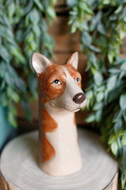 Stoneware Dog Vase